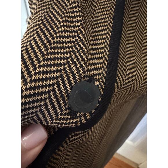 Misook Brown Long line Chevron Print Acrylic Duster Cardigan 1X Plus - Picture 7 of 7